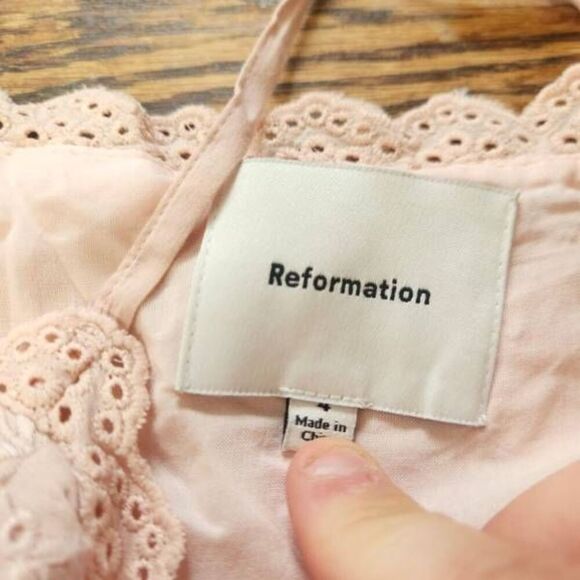 Reformation Marquette Dress In Rose Quartz Size 4 - Picture 2 of 4